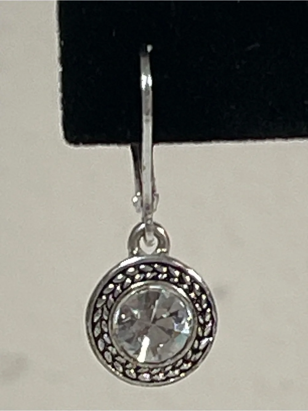 Napier Silver-Tone Clear Crystal Drop Earrings